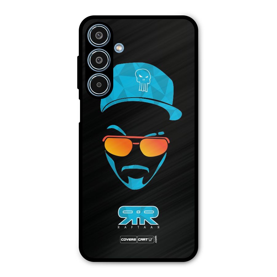 Raftaar Black and Blue Metal Back Case for Galaxy M35
