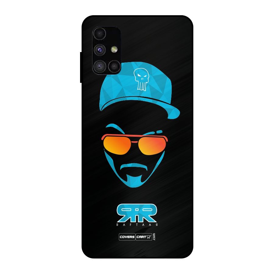 Raftaar Black and Blue Metal Back Case for Galaxy M51