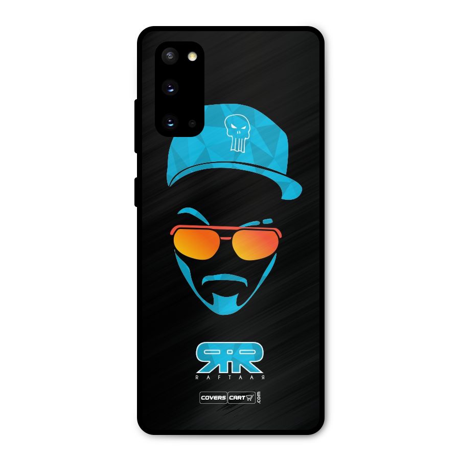 Raftaar Black and Blue Metal Back Case for Galaxy S20