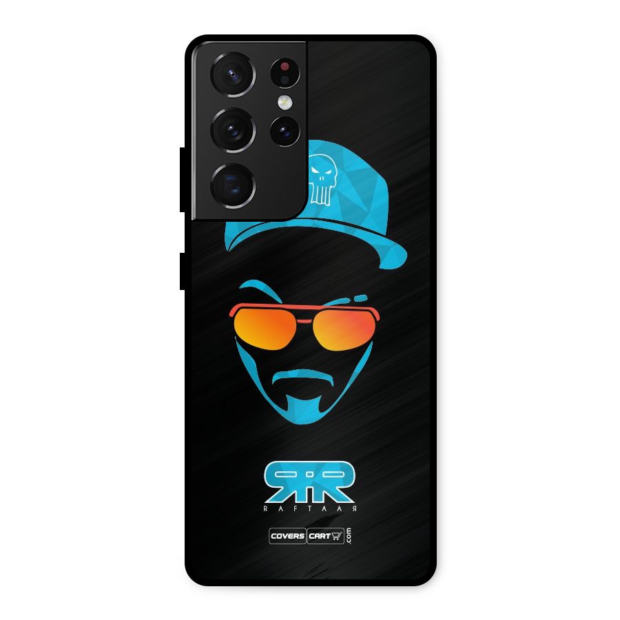 Raftaar Black and Blue Metal Back Case for Galaxy S21 Ultra 5G