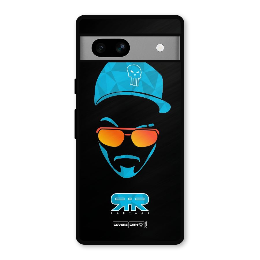 Raftaar Black and Blue Metal Back Case for Google Pixel 7a