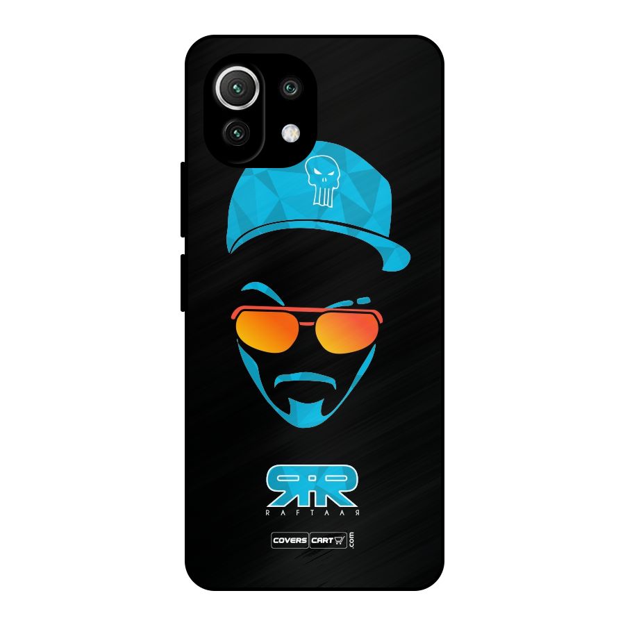 Raftaar Black and Blue Metal Back Case for Mi 11 Lite NE 5G