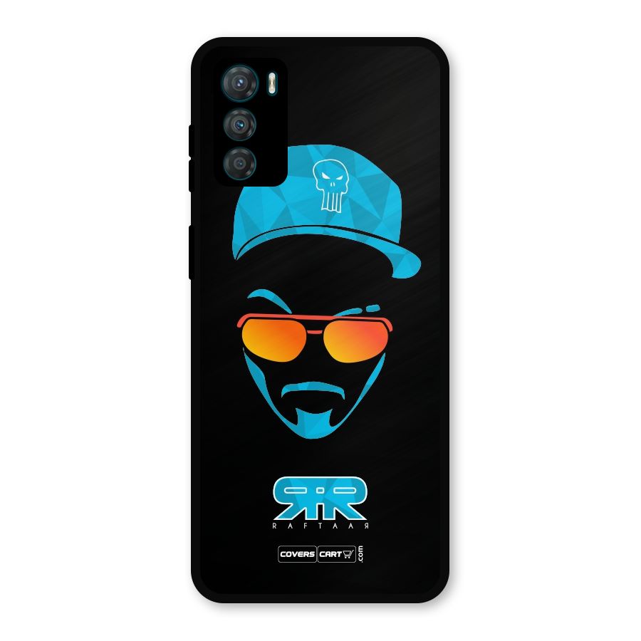 Raftaar Black and Blue Metal Back Case for Moto G42