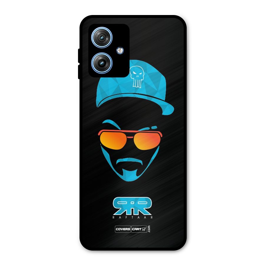 Raftaar Black and Blue Metal Back Case for Moto G54