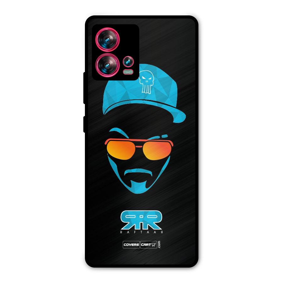 Raftaar Black and Blue Metal Back Case for Motorola Edge 30 Fusion