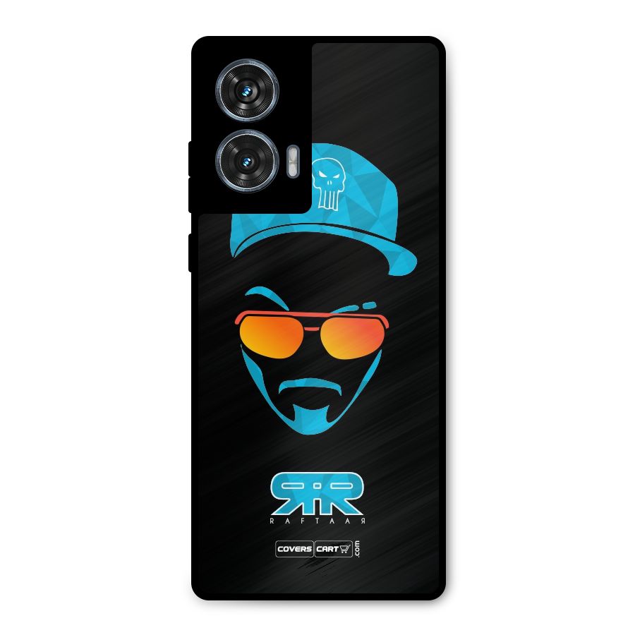 Raftaar Black and Blue Metal Back Case for Motorola Edge 50 Fusion