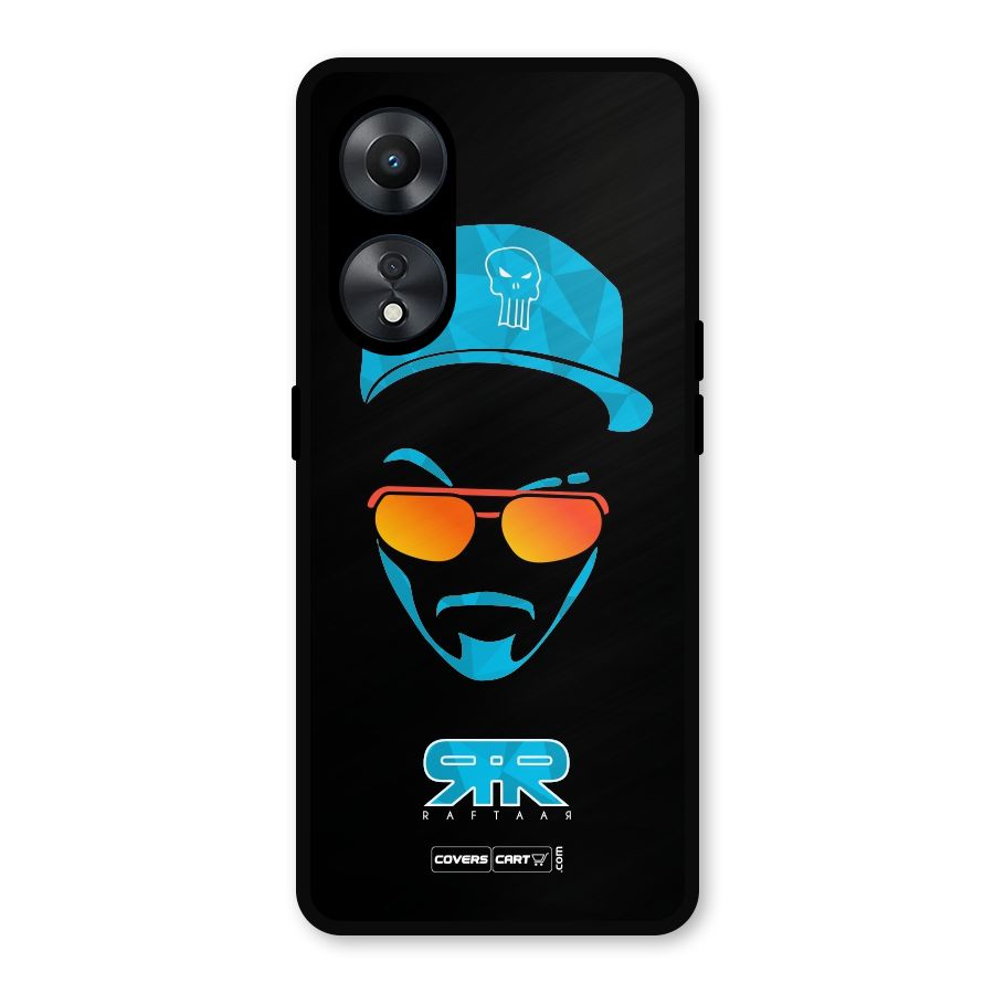 Raftaar Black and Blue Metal Back Case for Oppo A78