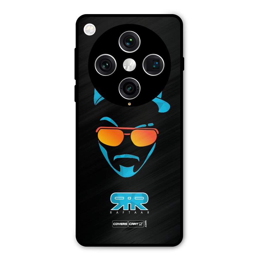 Raftaar Black and Blue Metal Back Case for Oppo Find X8 Pro