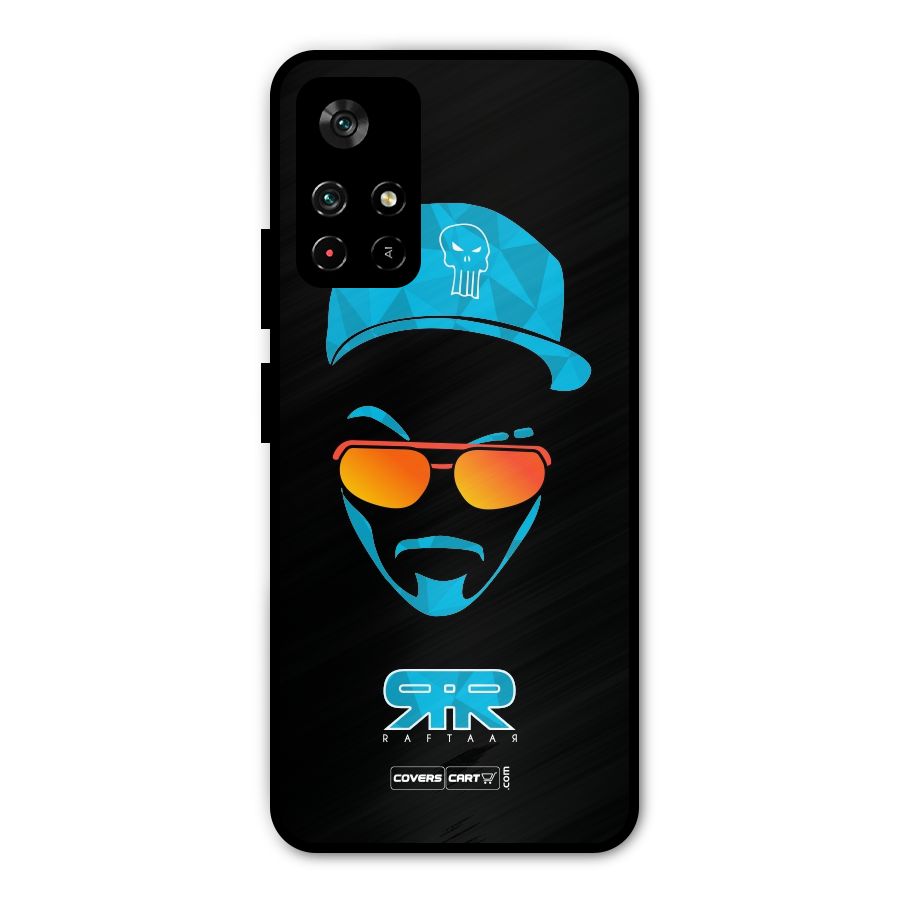 Raftaar Black and Blue Metal Back Case for Poco M4 Pro 5G