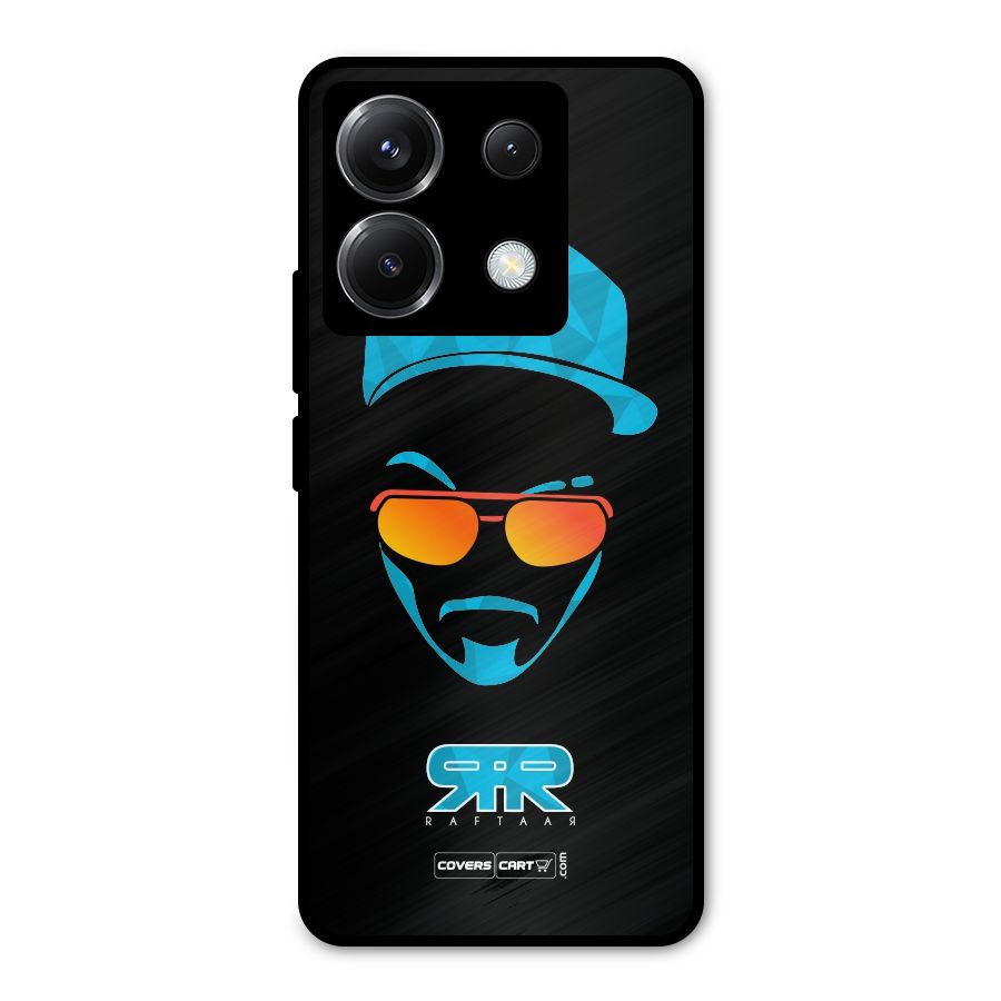 Raftaar Black and Blue Metal Back Case for Poco X6