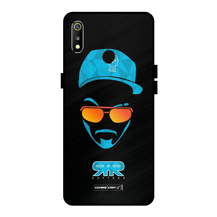 Raftaar Black and Blue Metal Back Case for Realme 3