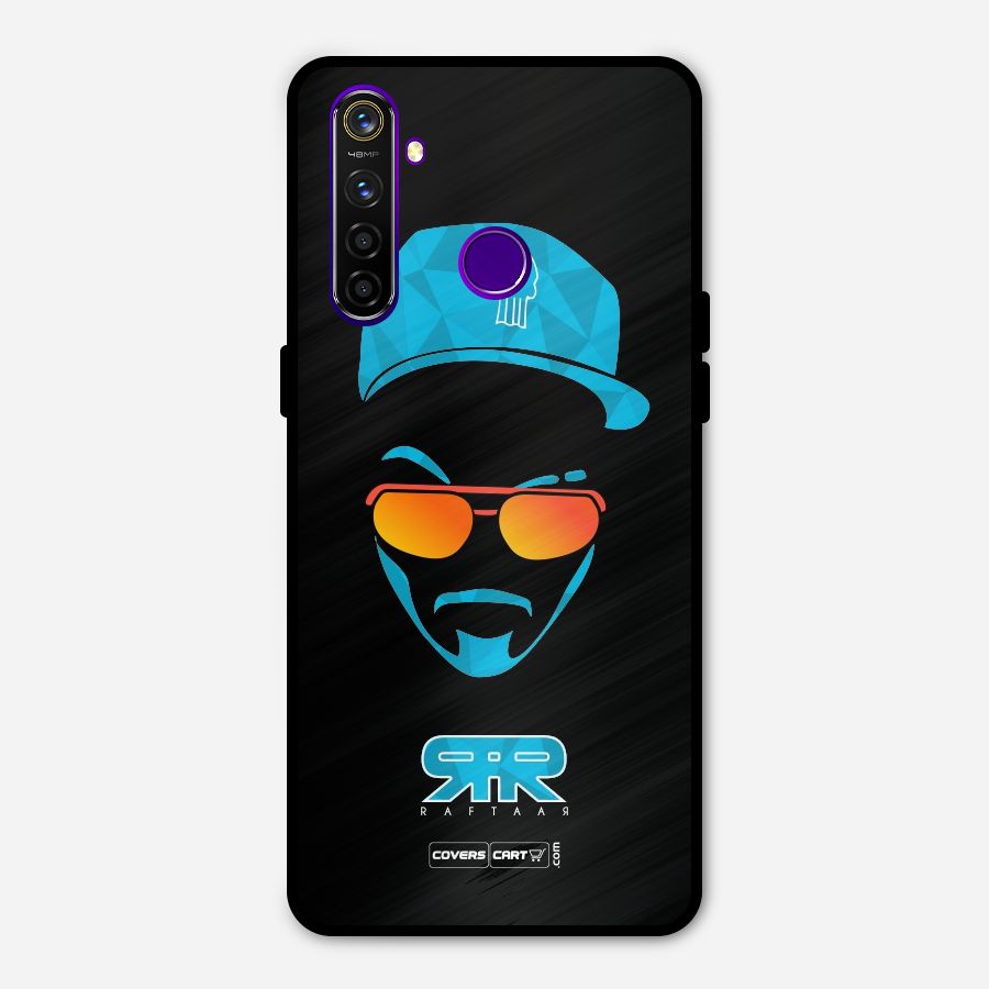 Raftaar Black and Blue Metal Back Case for Realme 5 Pro