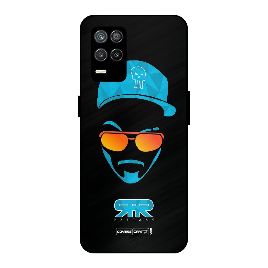 Raftaar Black and Blue Metal Back Case for Realme 9 5G
