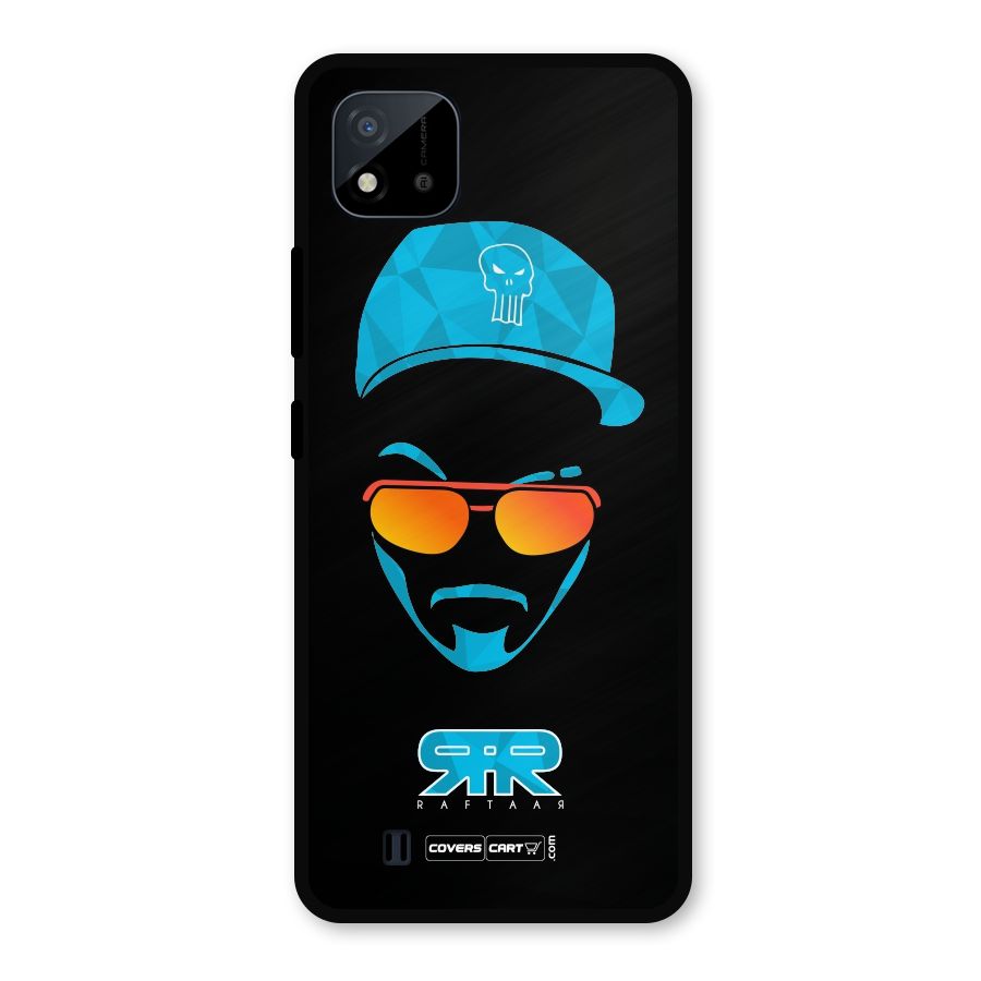 Raftaar Black and Blue Metal Back Case for Realme C11 2021