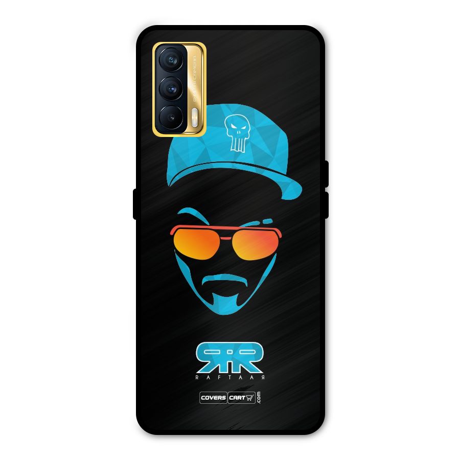 Raftaar Black and Blue Metal Back Case for Realme X7