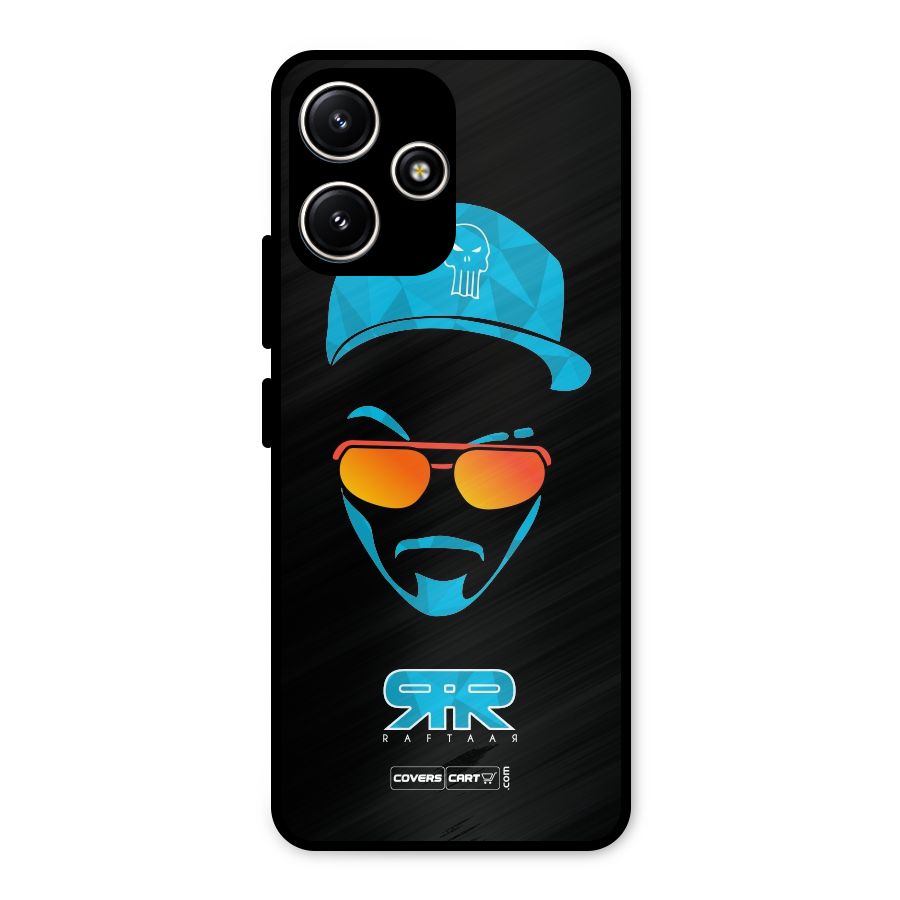 Raftaar Black and Blue Metal Back Case for Redmi 12 5G