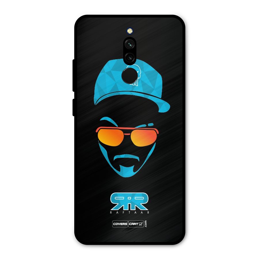 Raftaar Black and Blue Metal Back Case for Redmi 8