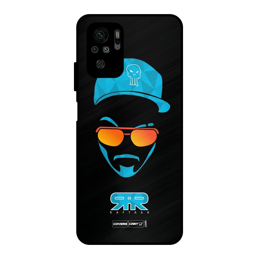 Raftaar Black and Blue Metal Back Case for Redmi Note 10S