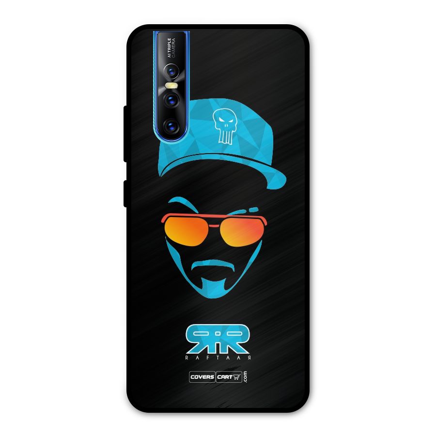 Raftaar Black and Blue Metal Back Case for Vivo V15 Pro