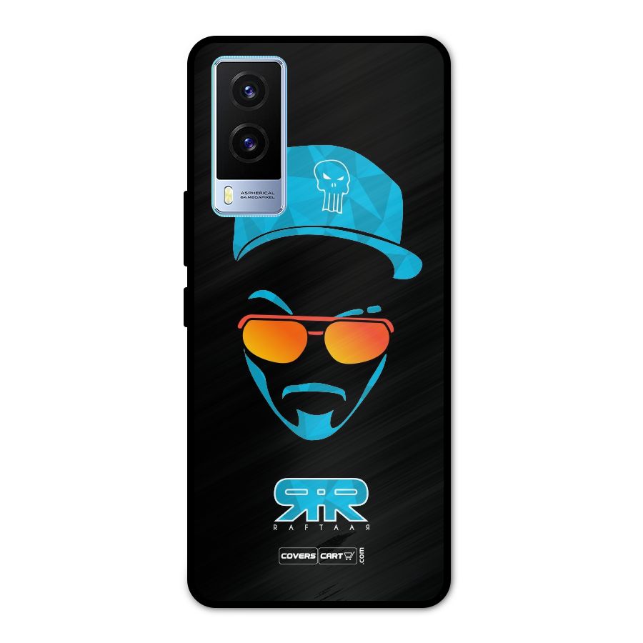Raftaar Black and Blue Metal Back Case for Vivo V21e 5G
