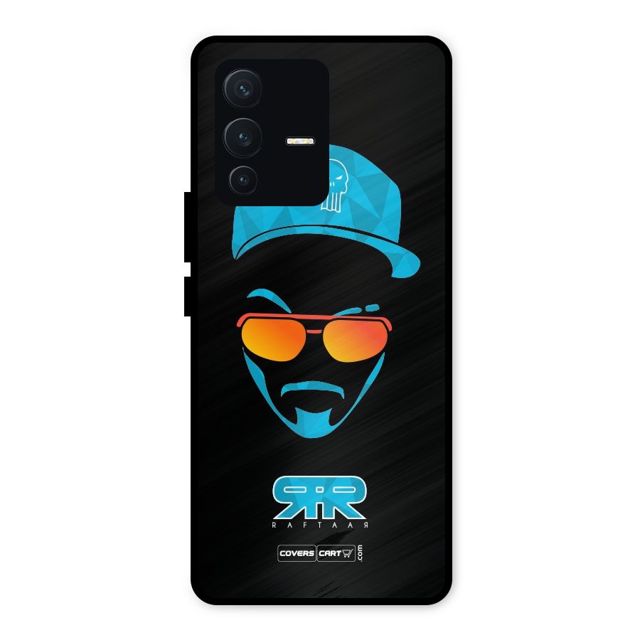 Raftaar Black and Blue Metal Back Case for Vivo V23 5G