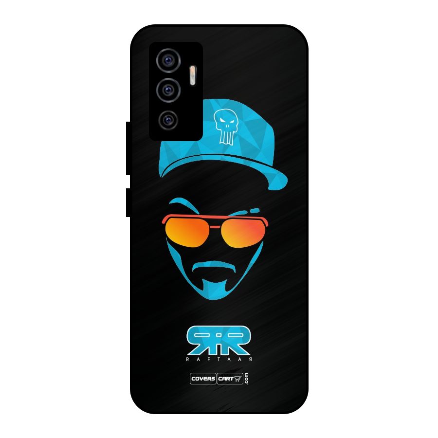 Raftaar Black and Blue Metal Back Case for Vivo V23e