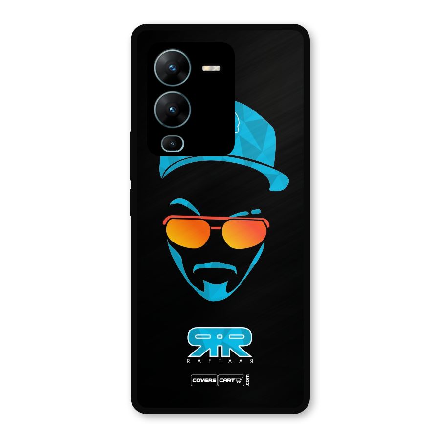 Raftaar Black and Blue Metal Back Case for Vivo V25 Pro