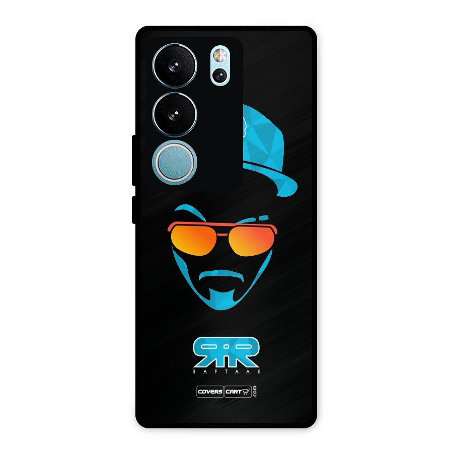 Raftaar Black and Blue Metal Back Case for Vivo V29