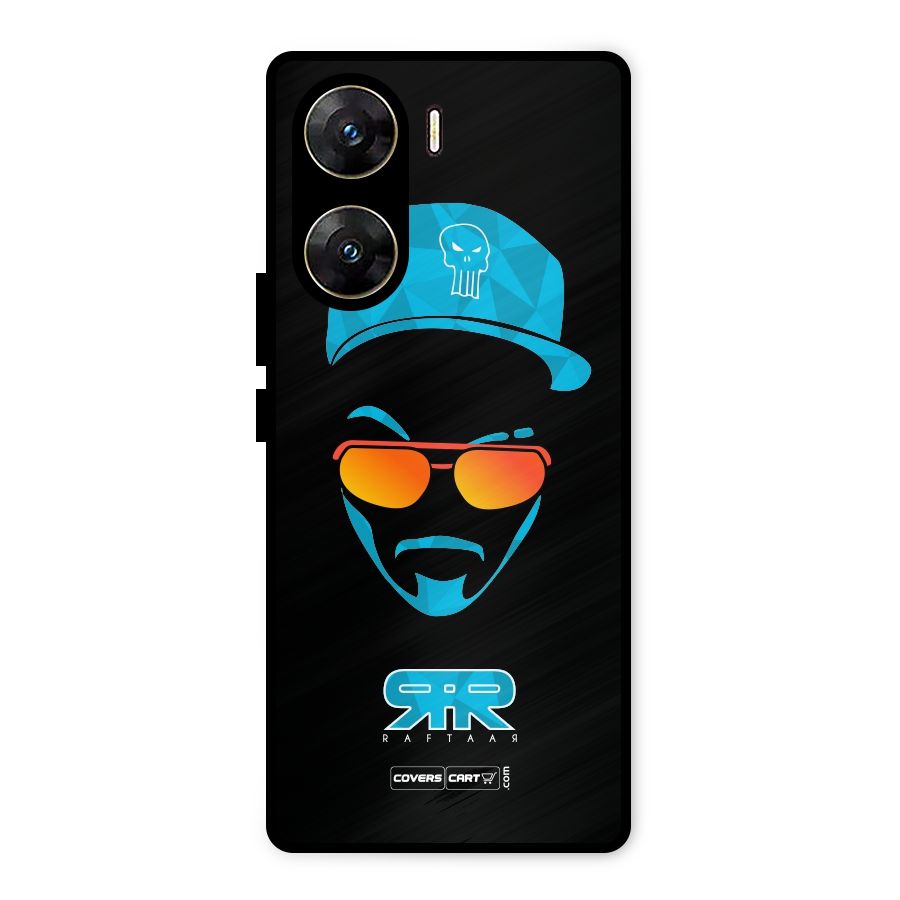 Raftaar Black and Blue Metal Back Case for Vivo V29e