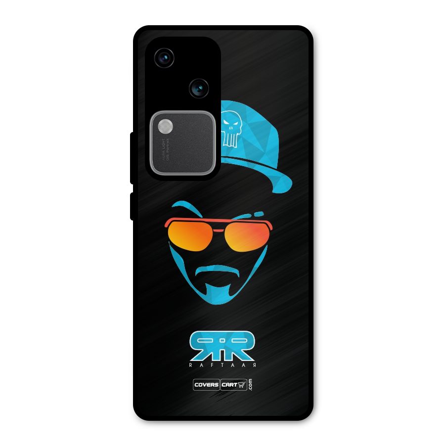 Raftaar Black and Blue Metal Back Case for Vivo V30