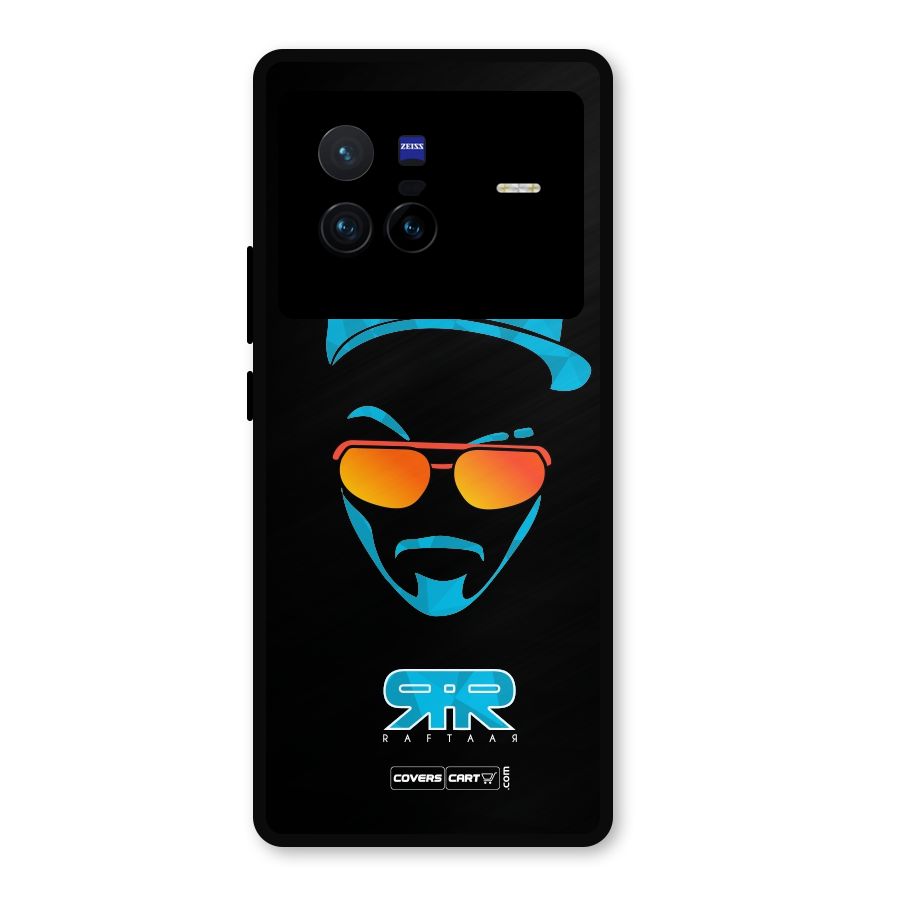 Raftaar Black and Blue Metal Back Case for Vivo X80