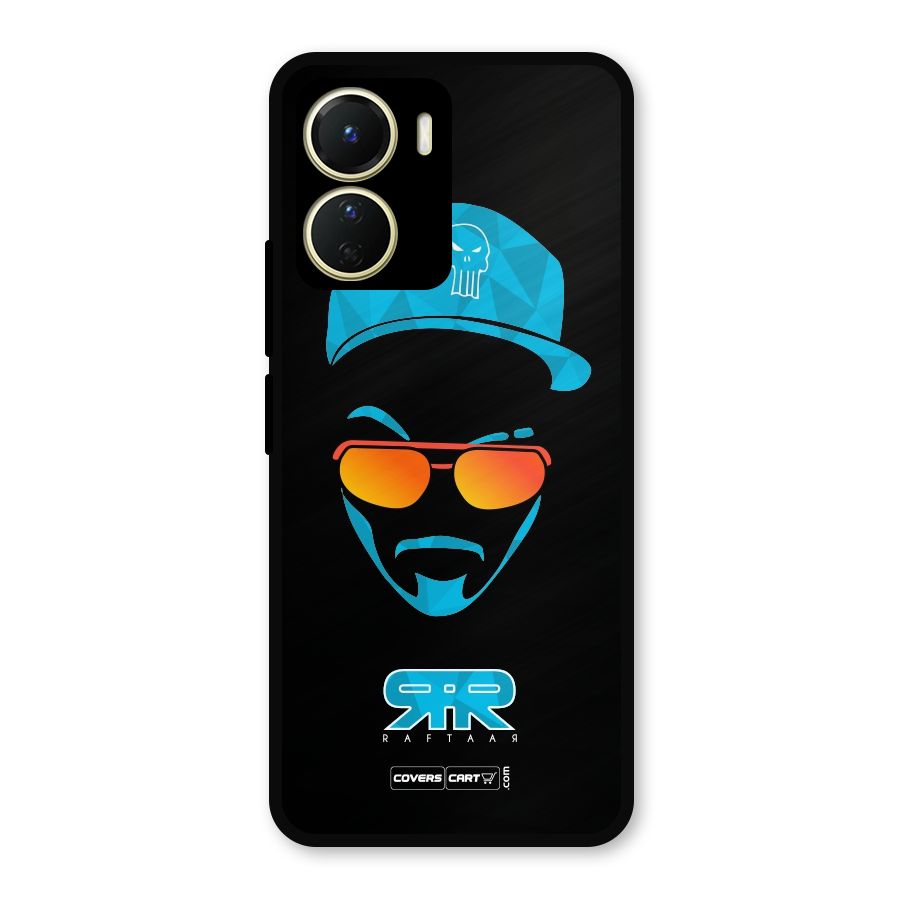 Raftaar Black and Blue Metal Back Case for Vivo Y16