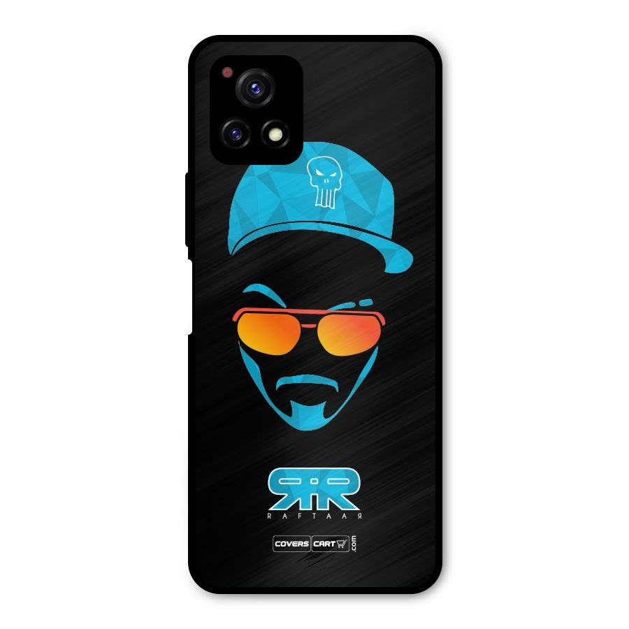 Raftaar Black and Blue Metal Back Case for Vivo Y72 5G