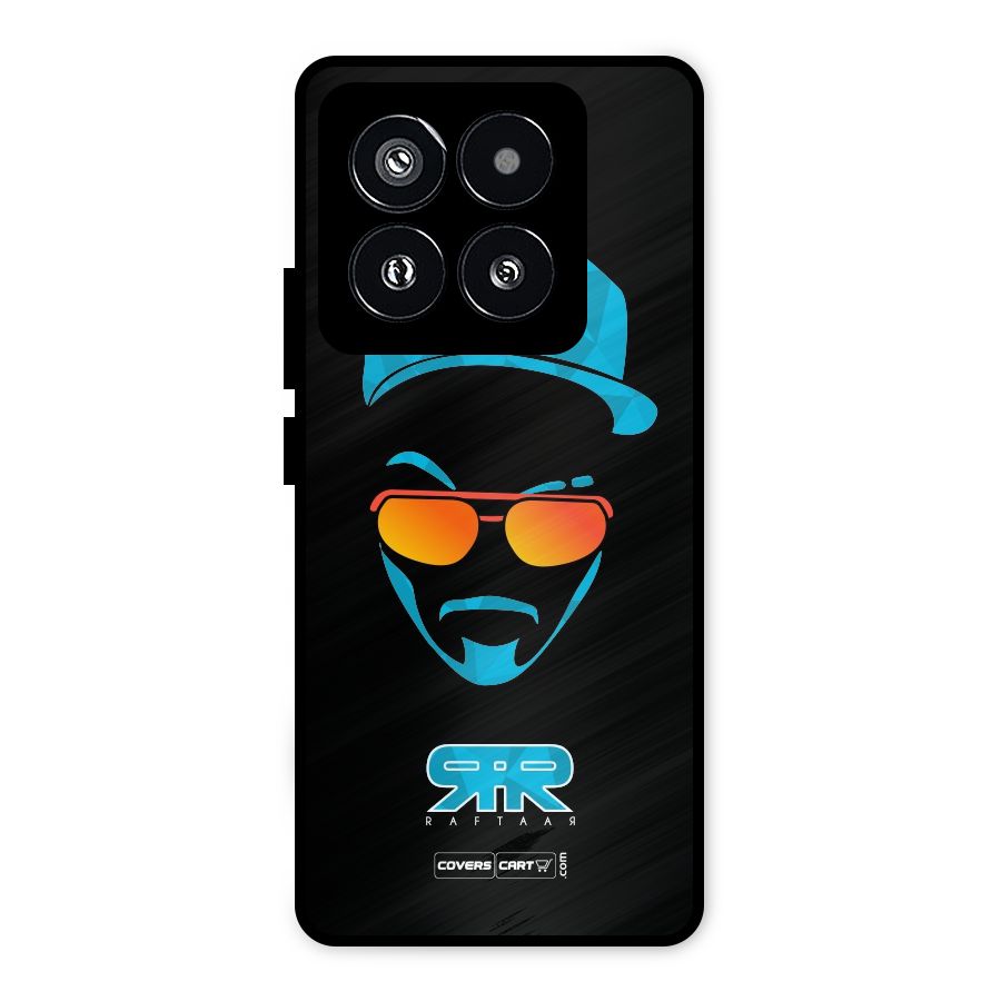 Raftaar Black and Blue Metal Back Case for Xiaomi 14 Pro