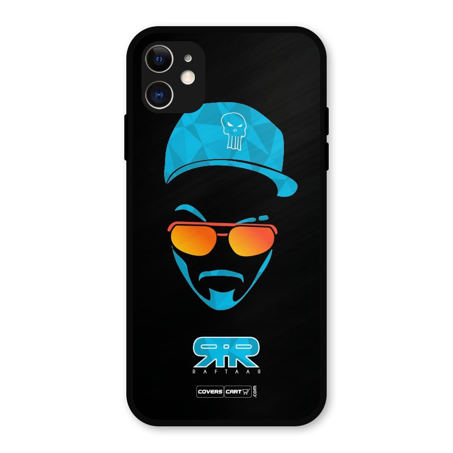Raftaar Black and Blue Metal Back Case for iPhone 11