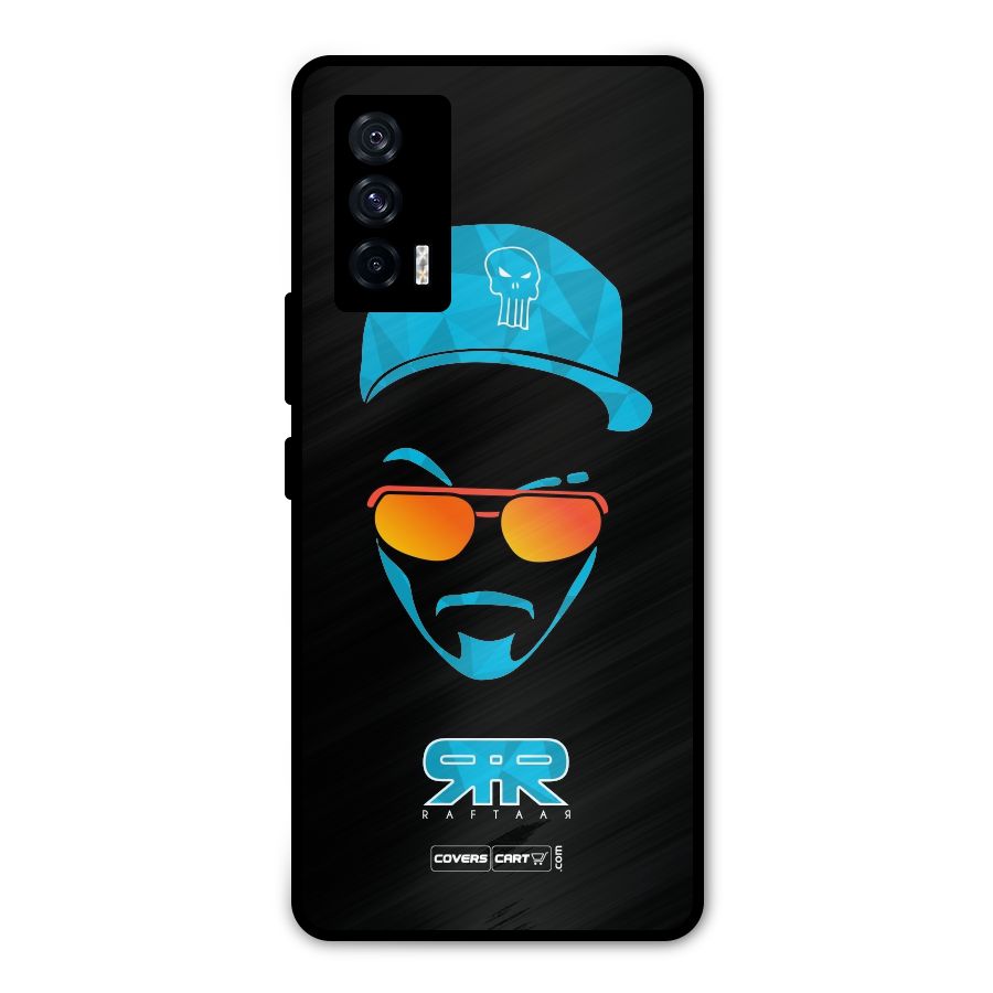 Raftaar Black and Blue Metal Back Case for iQOO 7 5G