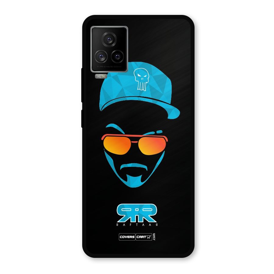 Raftaar Black and Blue Metal Back Case for iQOO 7 Legend 5G