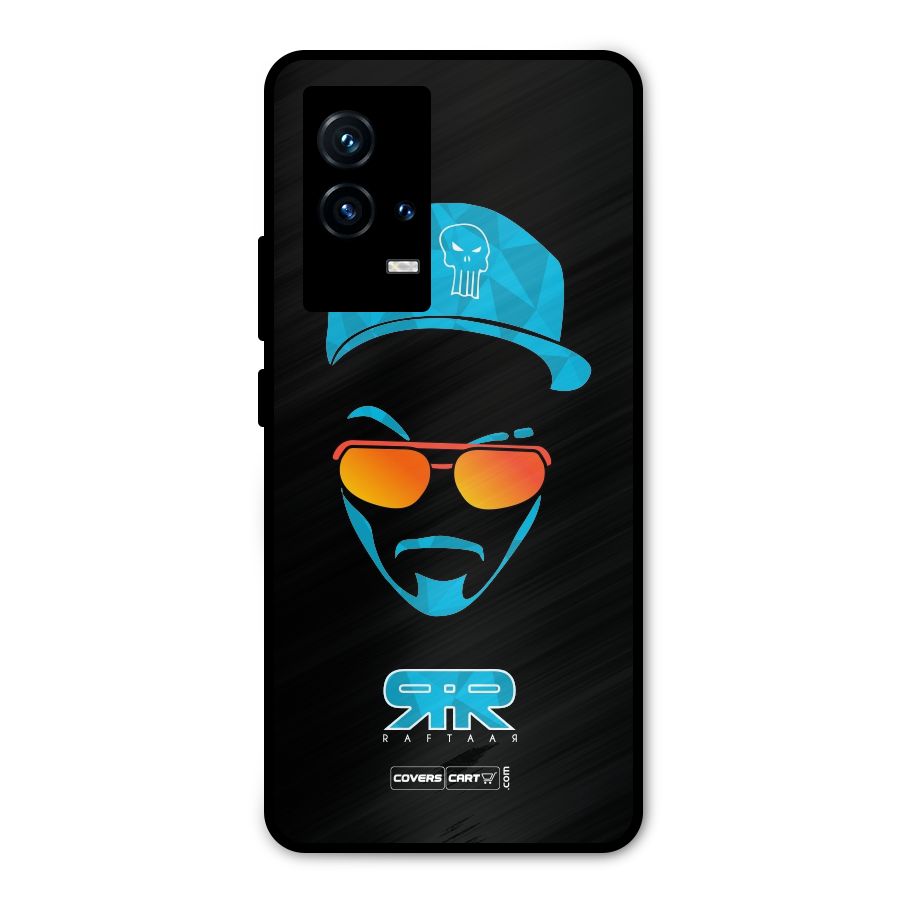 Raftaar Black and Blue Metal Back Case for iQOO 9 5G