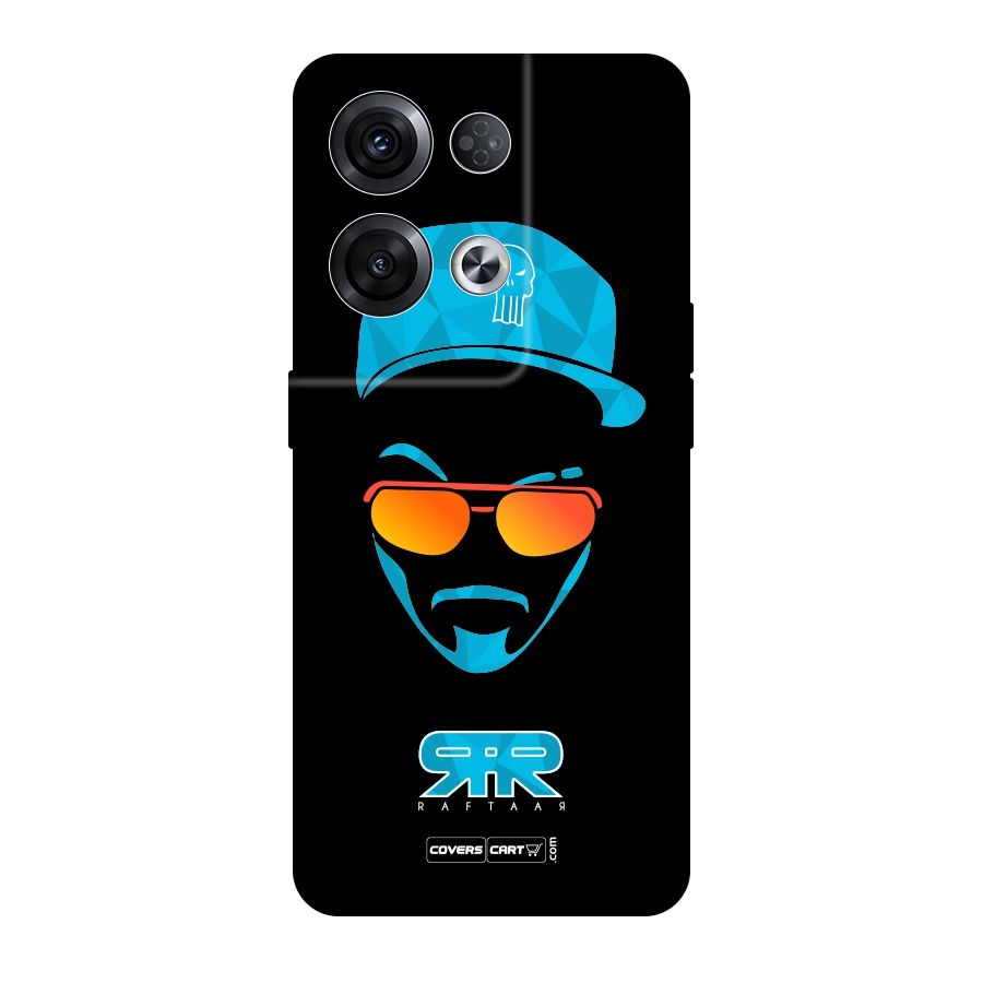 Raftaar Black and Blue Original Polycarbonate Back Case for Oppo Reno8 Pro 5G