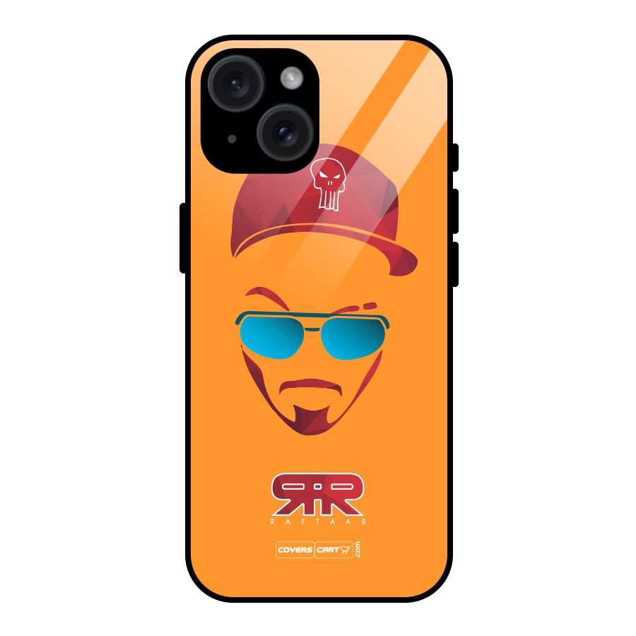 Raftaar Orange Glass Back Case for iPhone 15