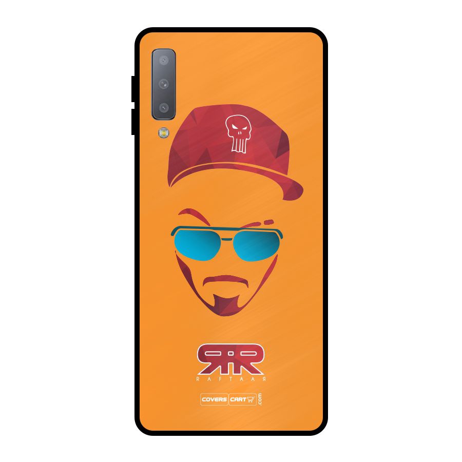 Raftaar Orange Metal Back Case for Galaxy A7 (2018)