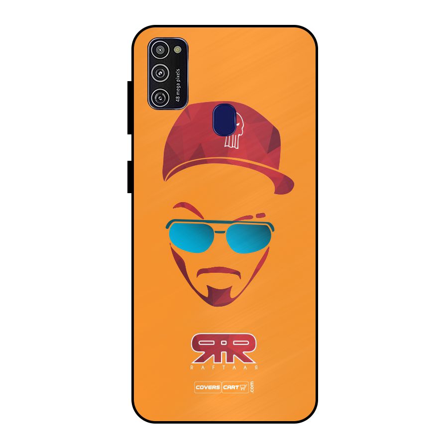 Raftaar Orange Metal Back Case for Galaxy M21