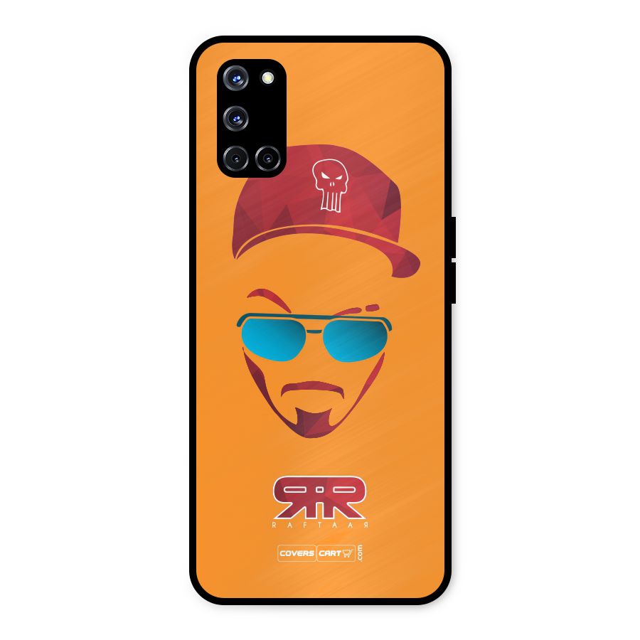 Raftaar Orange Metal Back Case for Oppo A52