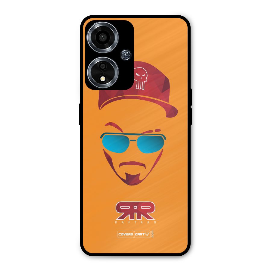 Raftaar Orange Metal Back Case for Oppo A59