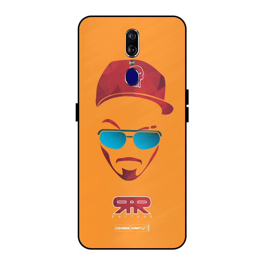 Raftaar Orange Metal Back Case for Oppo F11
