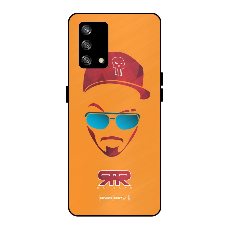 Raftaar Orange Metal Back Case for Oppo F19