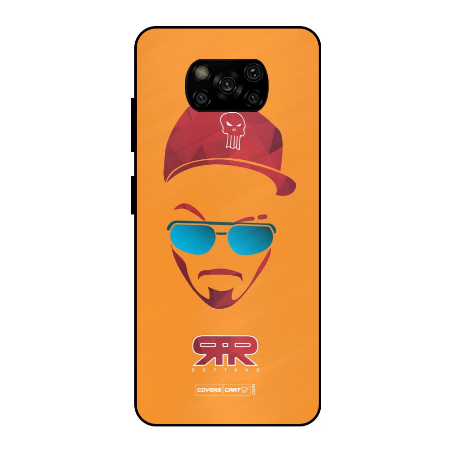 Raftaar Orange Metal Back Case for Poco X3