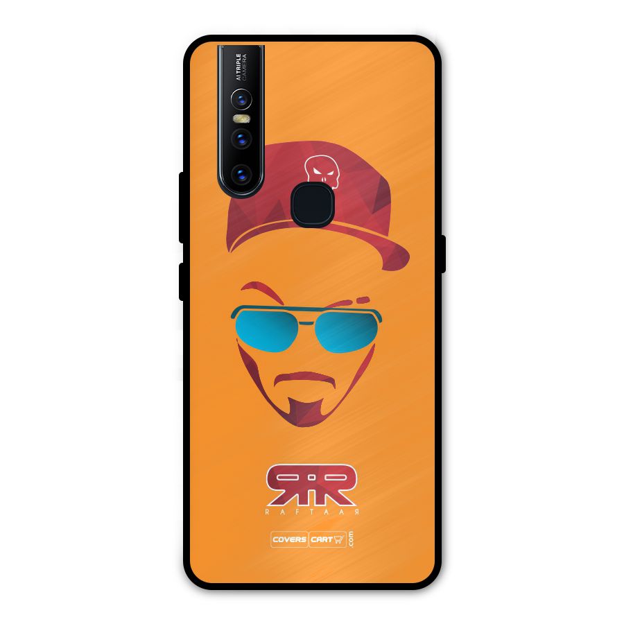 Raftaar Orange Metal Back Case for Vivo V15
