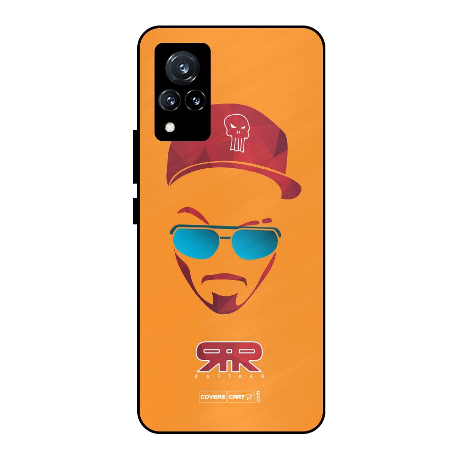 Raftaar Orange Metal Back Case for Vivo V21 5G