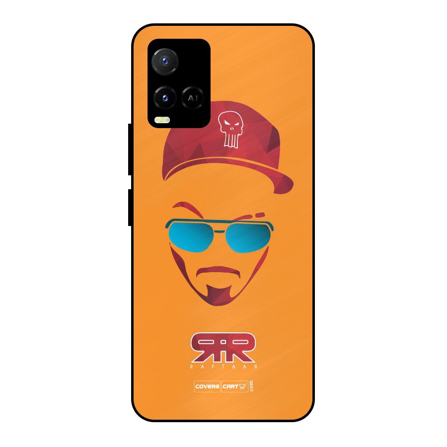 Raftaar Orange Metal Back Case for Vivo Y21 2021
